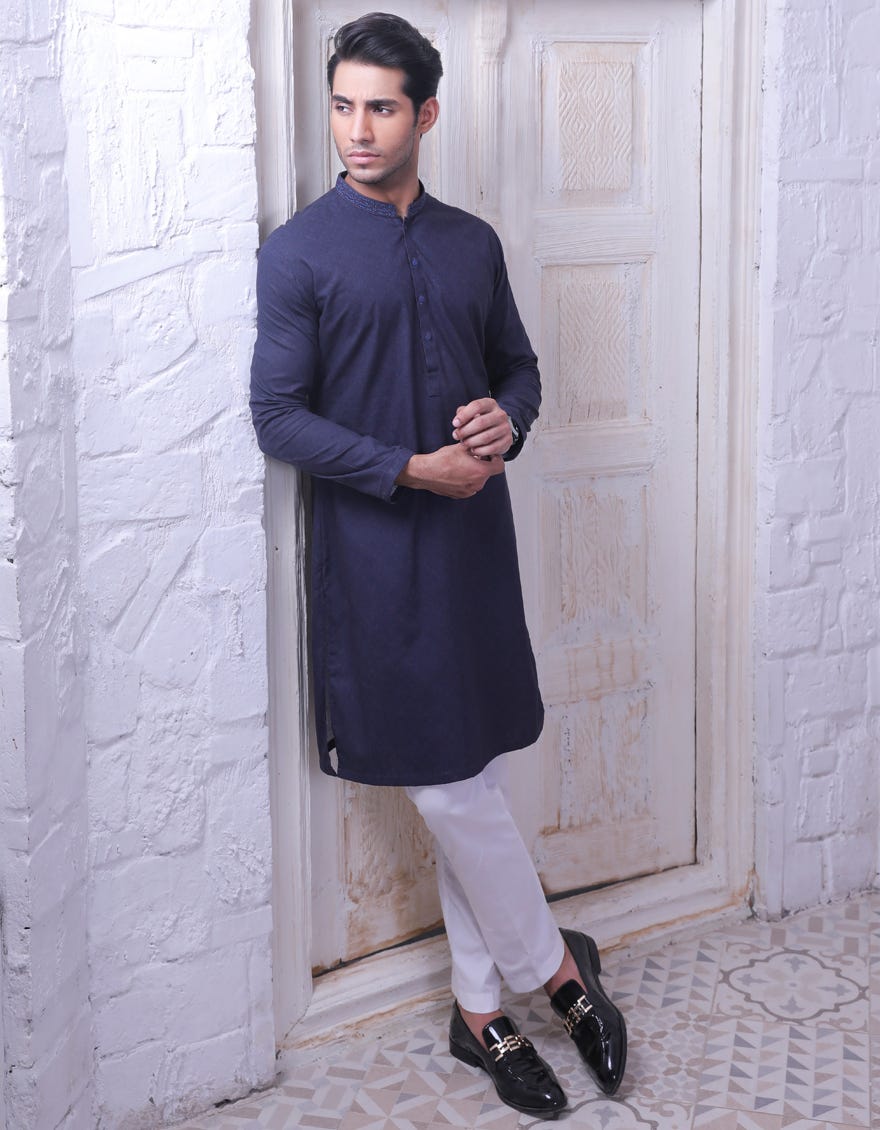 DEEP PURPLE COTTON KURTA | JJK-A-32514