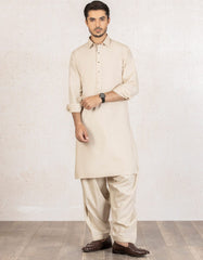 BEIGE BLENDED KAMEEZ SHALWAR | JJKS-A-32521
