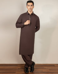 COFFEE BROWN BLENDED KAMEEZ SHALWAR | JJKS-S-32530