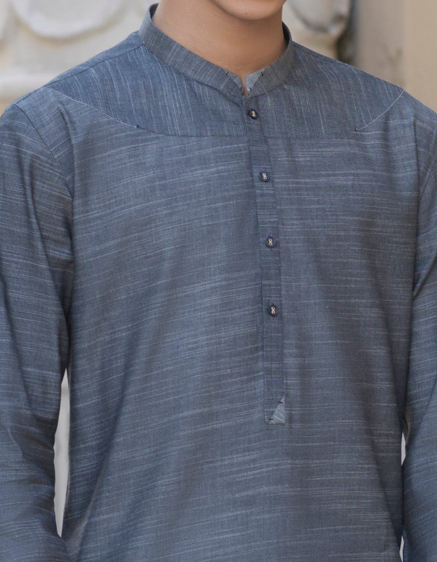 GREY COTTON SILK KURTA | JJK-S-32534