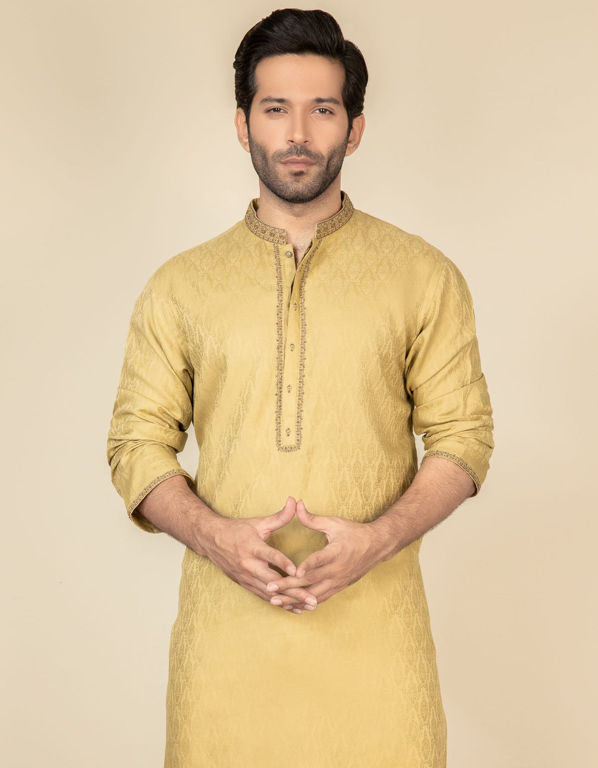 DULL GOLD COTTON KURTA | JJK-S-32535