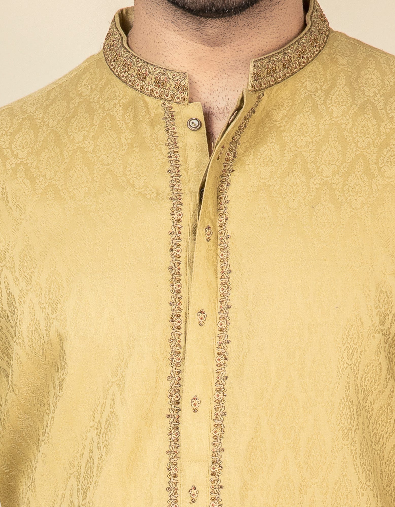 DULL GOLD COTTON KURTA | JJK-S-32535