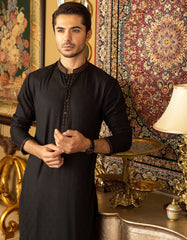BLACK COTTON KURTA | JJK-S-32539