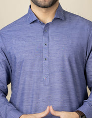 INK BLUE BLENDED KAMEEZ SHALWAR | JJKS-S-32544