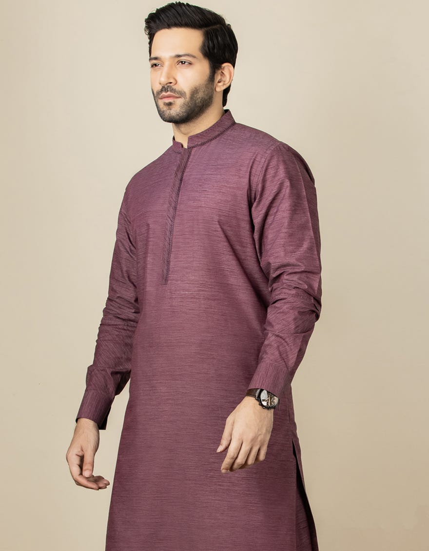 DARK PURPLE BLENDED KAMEEZ SHALWAR | JJKS-S-32545
