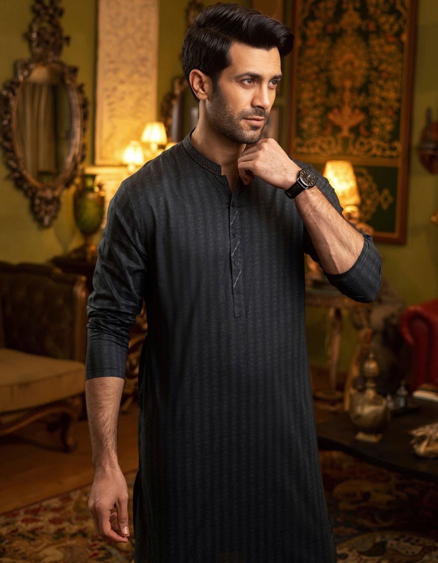 DARK GREEN COTTON KURTA | JJK-S-32546