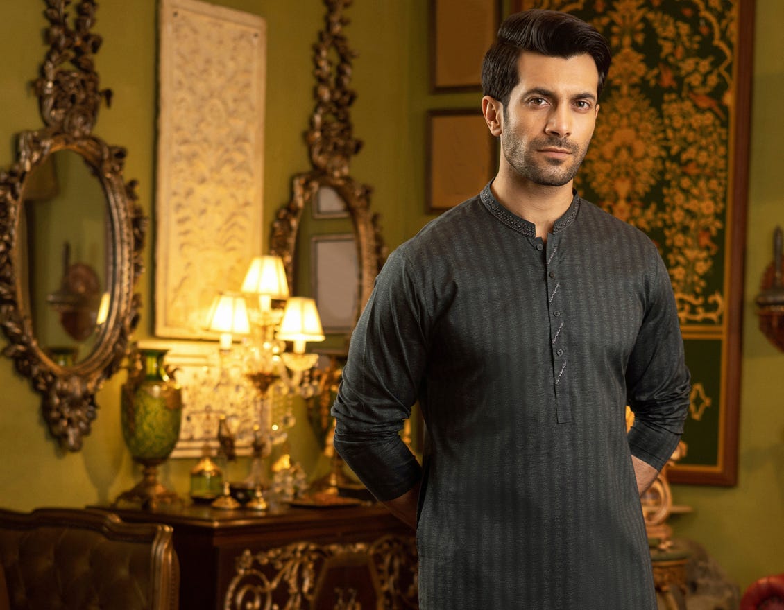 DARK GREEN COTTON KURTA | JJK-S-32546