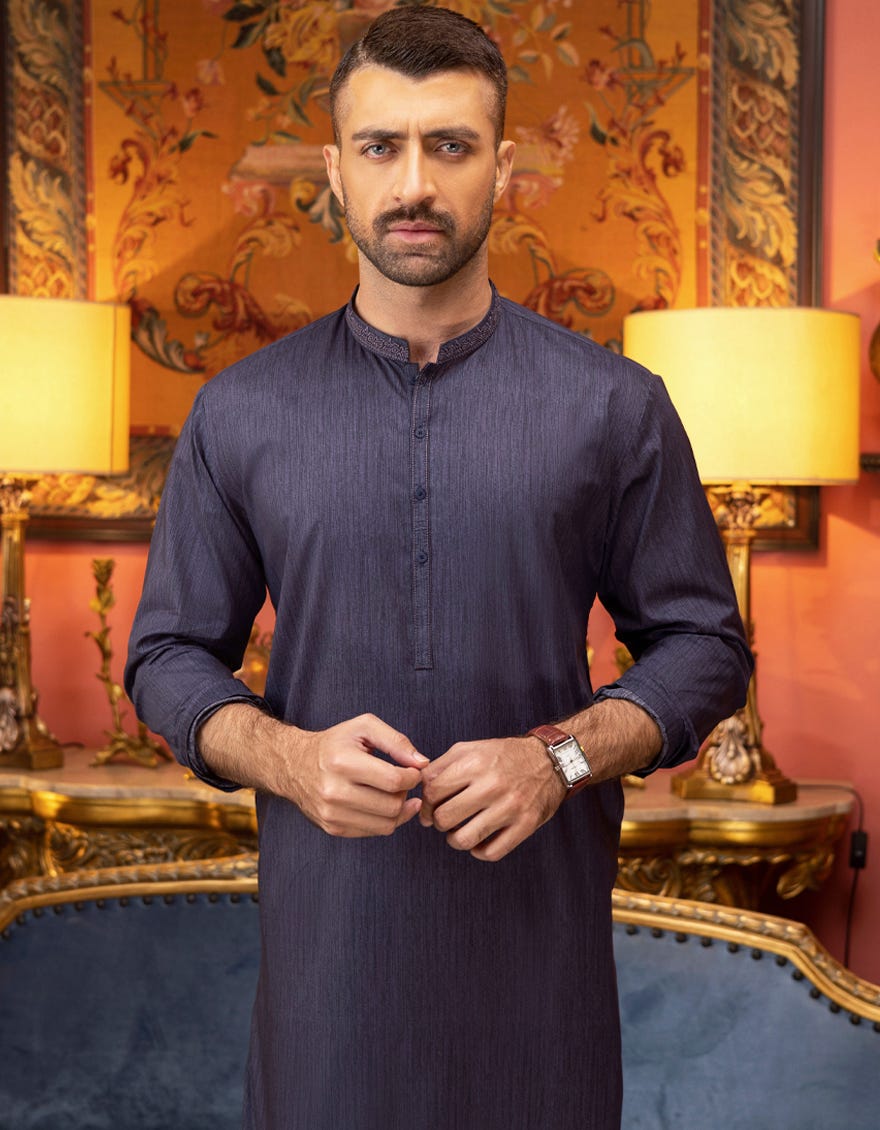 DULL PURPLE COTTON KURTA | JJK-S-32547