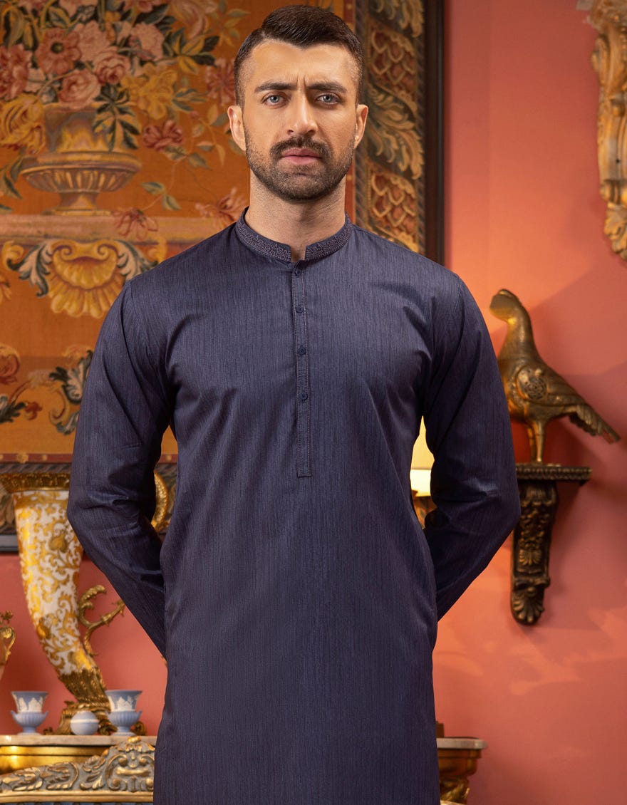 DULL PURPLE COTTON KURTA | JJK-S-32547