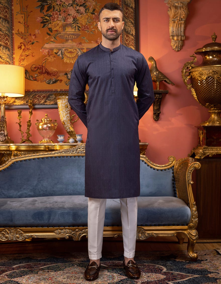 DULL PURPLE COTTON KURTA | JJK-S-32547