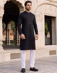 BLACK COTTON KURTA | JJK-S-32561