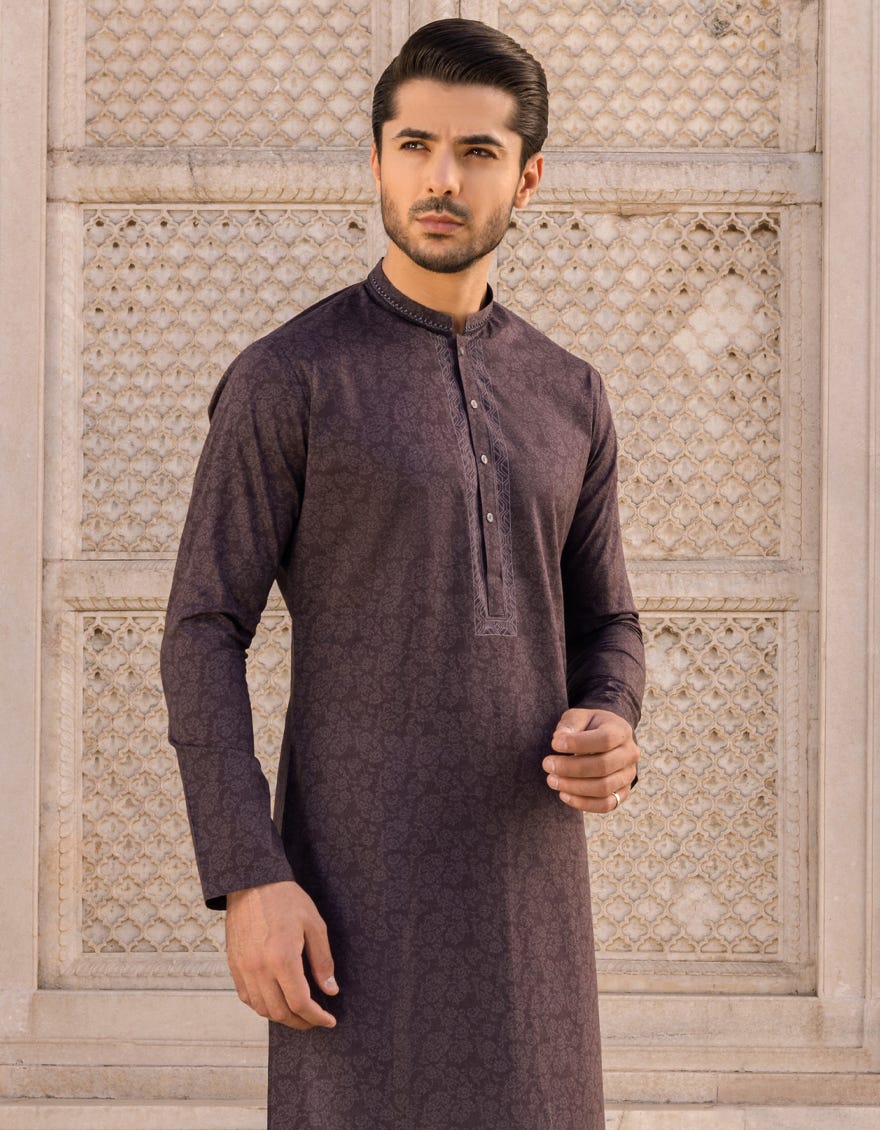 COFFEE BROWN COTTON KURTA | JJK-S-32562