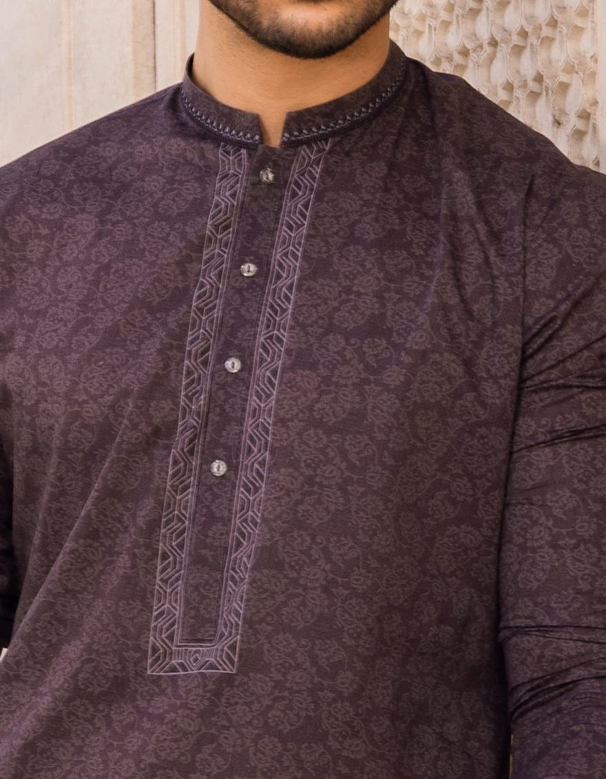 COFFEE BROWN COTTON KURTA | JJK-S-32562