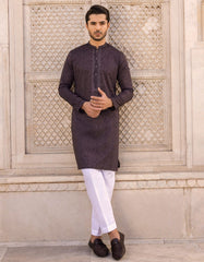 COFFEE BROWN COTTON KURTA | JJK-S-32562