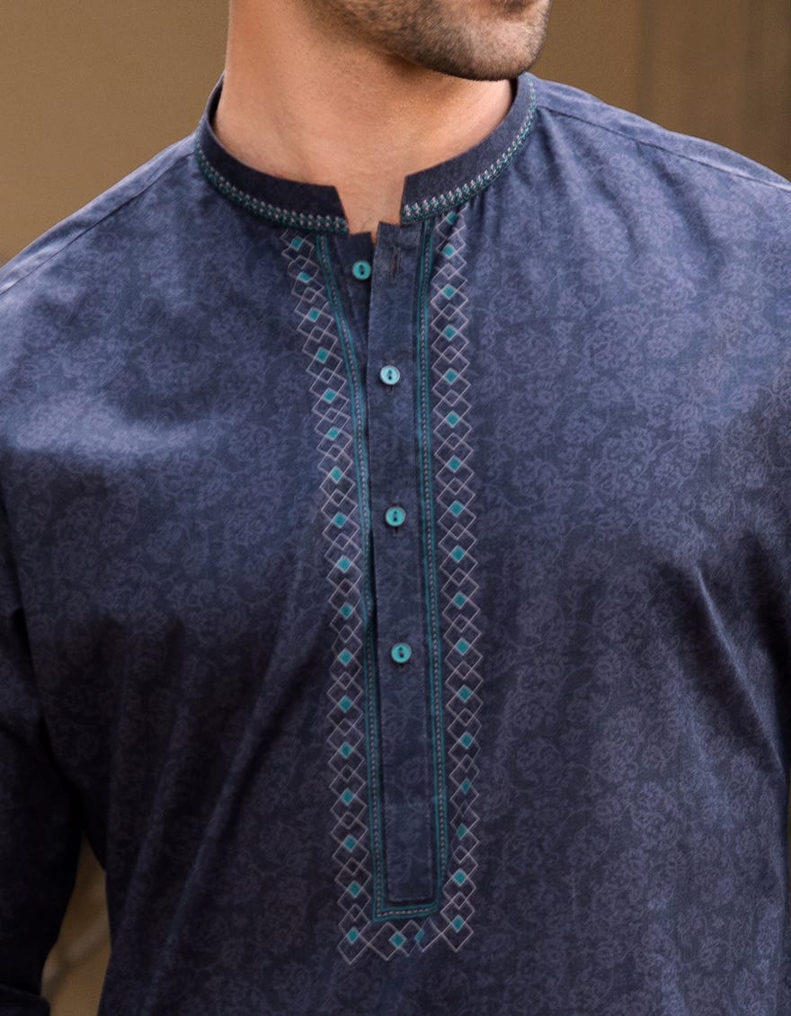 CHARCOAL GREY COTTON KURTA | JJK-S-32563