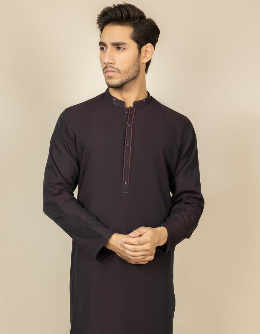DEEP MAROON COTTON KURTA | JJK-S-32570
