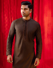 DARK BROWN COTTON KURTA | JJK-S-32571