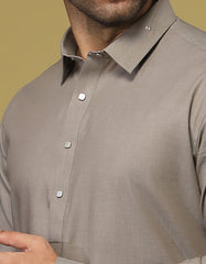 DULL GREY COTTON KAMEEZ SHALWAR | JJKS-S-32576