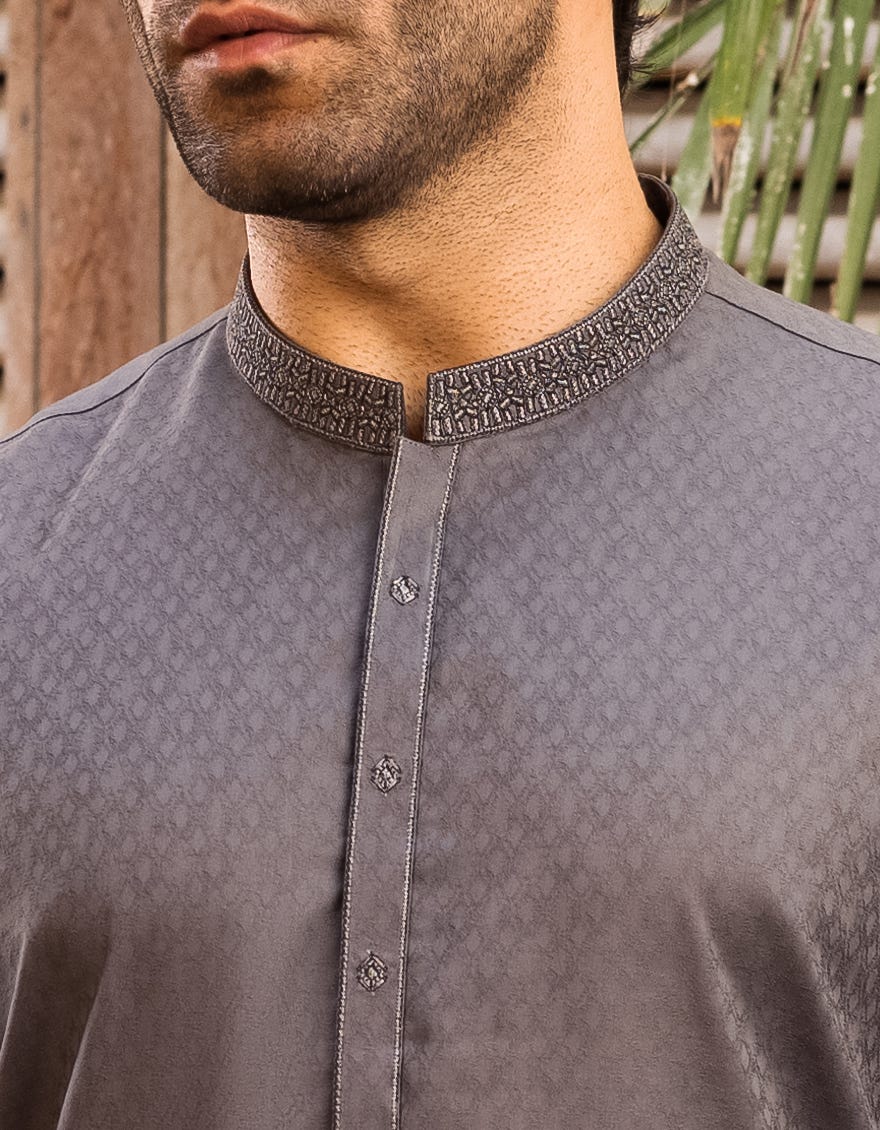GREY COTTON KURTA | JJK-S-32590