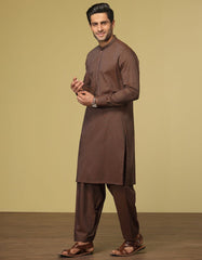 COFFEE BROWN COTTON KAMEEZ SHALWAR | JJKS-S-32594