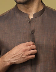 BROWN COTTON KURTA | JJK-S-32596