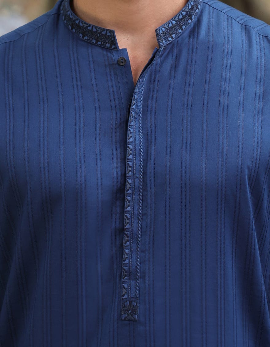 BLUE COTTON KURTA | JJK-S-33065