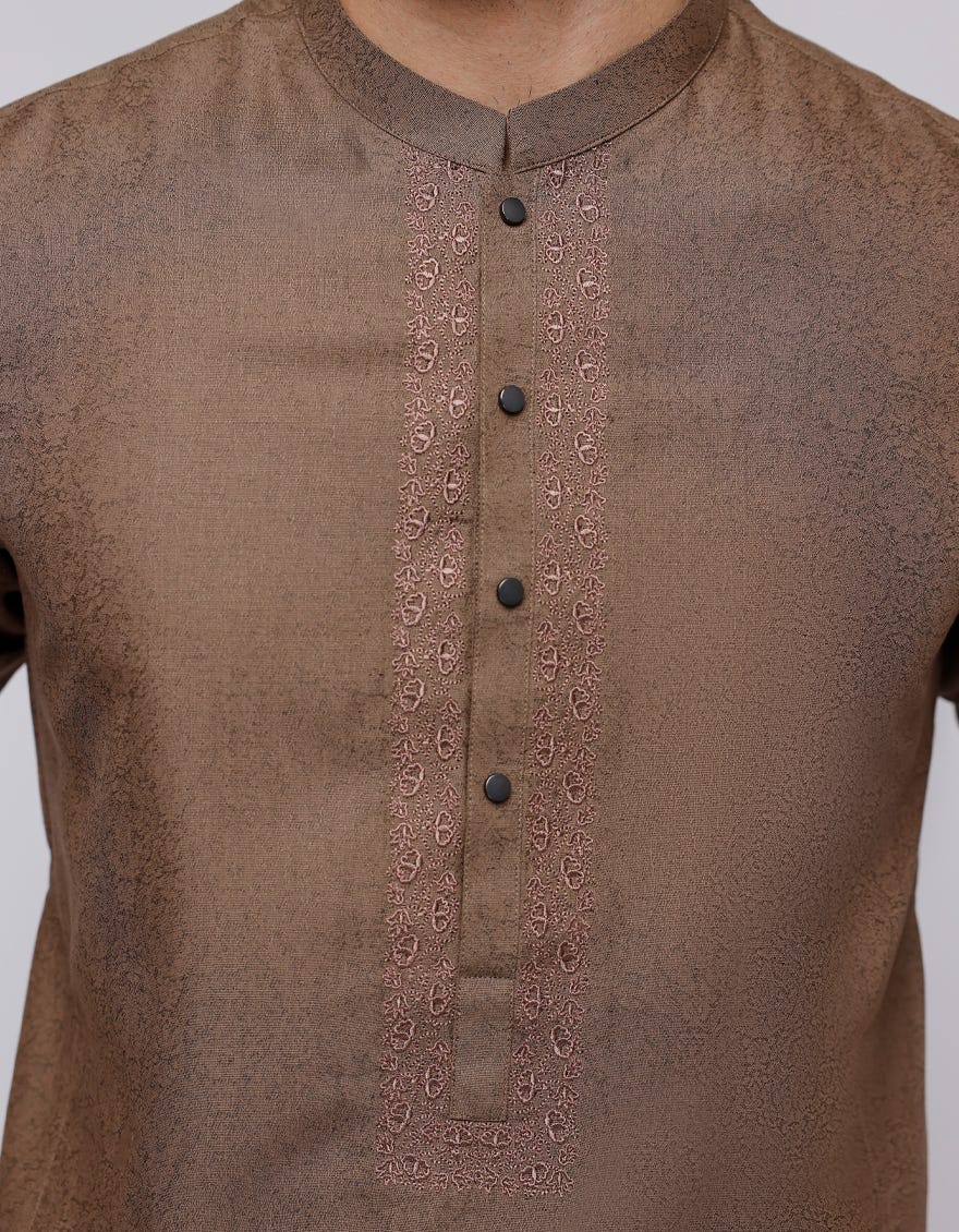 BROWN BLENDED KURTA | JJK-A-33115