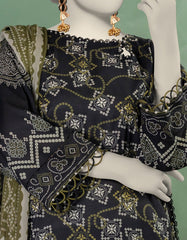 BLACK LAWN PRINTED UNSTITCHED 3PC