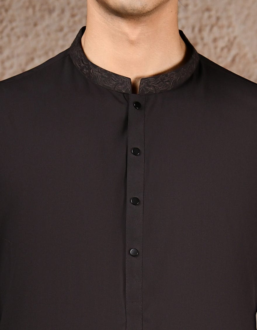 DARK BROWN BLENDED KAMEEZ SHALWAR | JJKS-A-33199