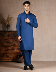 BLUE COTTON KAMEEZ SHALWAR | JJKS-A-33200