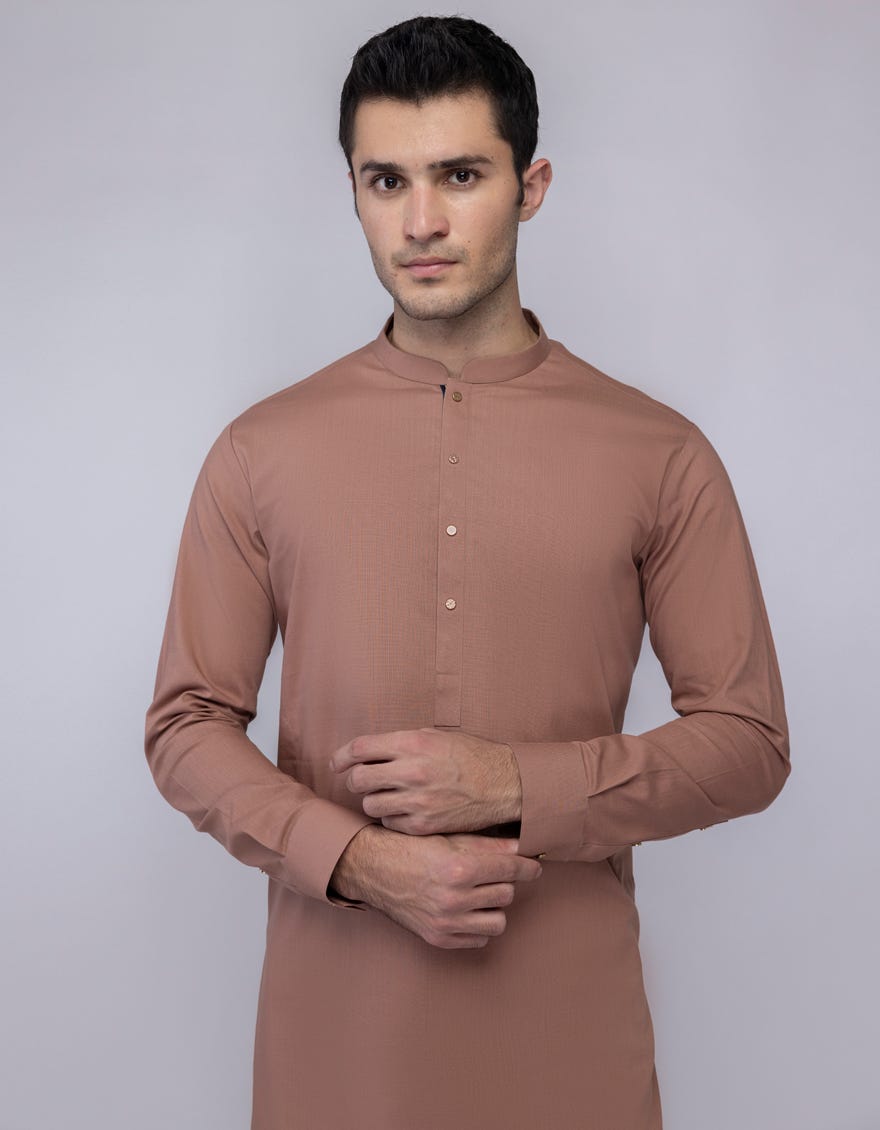 BRICK BROWN COTTON KAMEEZ SHALWAR | JJKS-A-33203