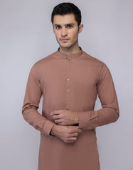 BRICK BROWN COTTON KAMEEZ SHALWAR | JJKS-A-33203