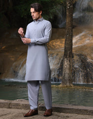GREY BLENDED KAMEEZ SHALWAR | JJKS-A-33213