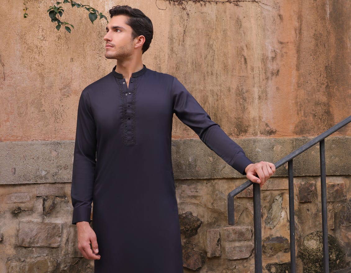 CHARCOAL BLENDED KAMEEZ SHALWAR | JJKS-A-33218