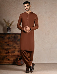 BROWN BLENDED SEMI-FORMAL KAMEEZ SHALWAR
