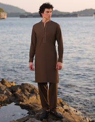 BROWN BLENDED KAMEEZ SHALWAR | JJKS-A-33234