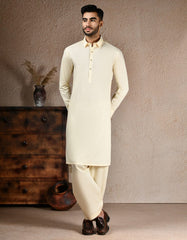 CREAM BLENDED KAMEEZ SHALWAR | JJKS-A-33241
