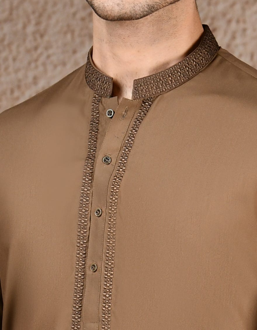 BROWN BLENDED KURTA TROUSER | JJKP-A-33246