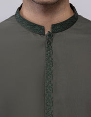 ARMY GREEN BLENDED KURTA TROUSER | JJKP-A-33249