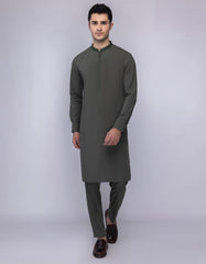 ARMY GREEN BLENDED KURTA TROUSER | JJKP-A-33249