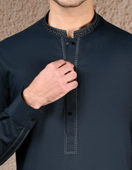 BLUE COTTON KAMEEZ SHALWAR | JJKS-A-33250