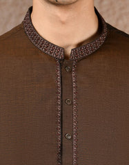 BROWN COTTON KAMEEZ SHALWAR | JJKS-A-33252