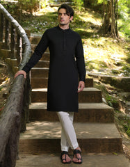 BLACK BLENDED KURTA TROUSER | JJKP-A-33253