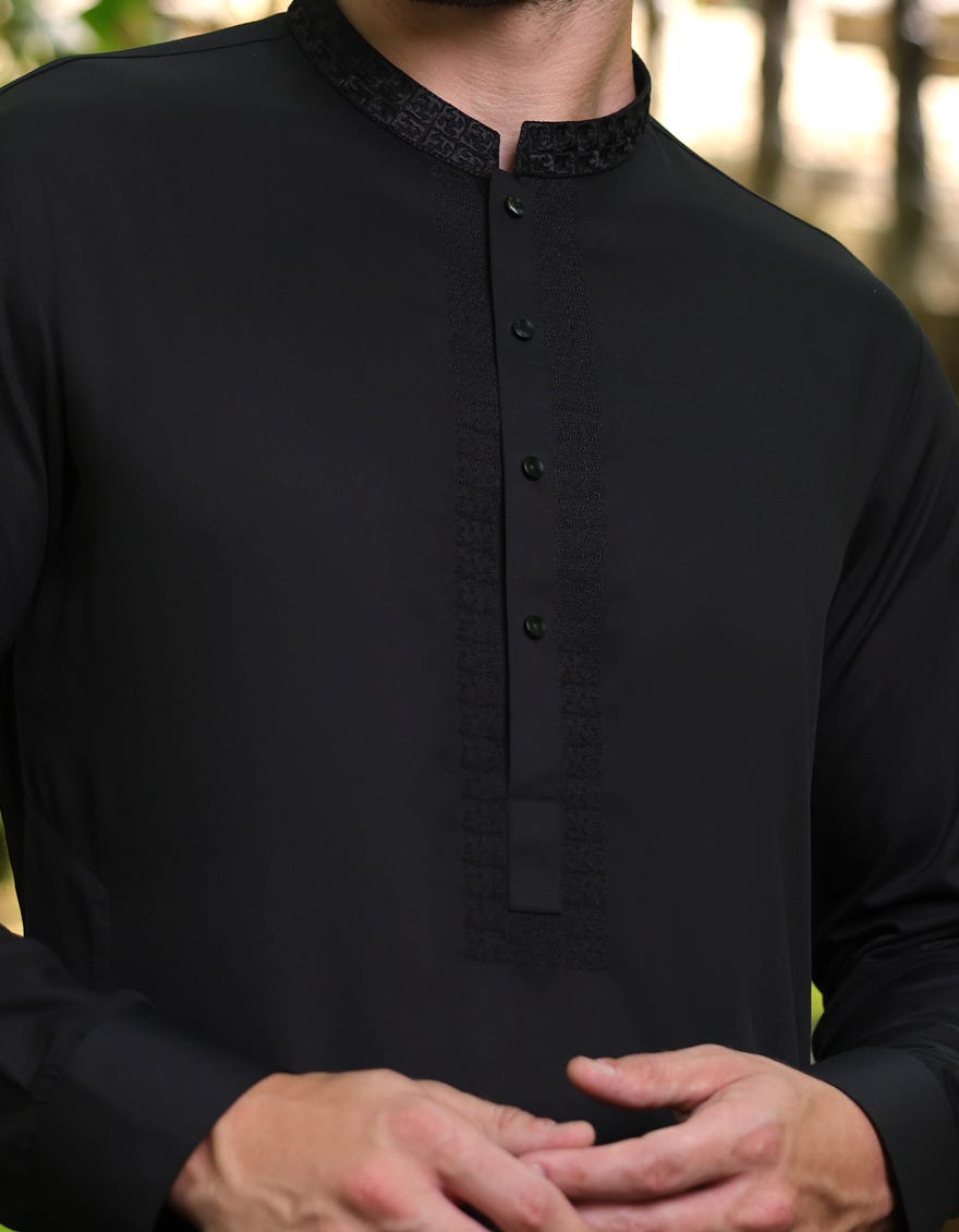BLACK BLENDED KAMEEZ SHALWAR | JJKS-A-33253