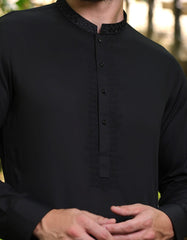 BLACK BLENDED KAMEEZ SHALWAR | JJKS-A-33253