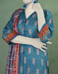 BLUE LAWN PRINTED UNSTITCHED 3PC