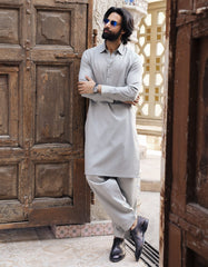 GREY COTTON CASUAL KAMEEZ SHALWAR