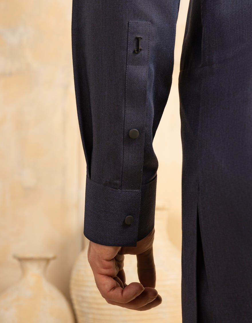 NAVY BLUE BLENDED KURTA TROUSER