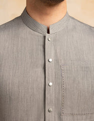GREY BLENDED KURTA TROUSER