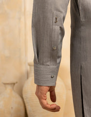 GREY BLENDED KURTA TROUSER